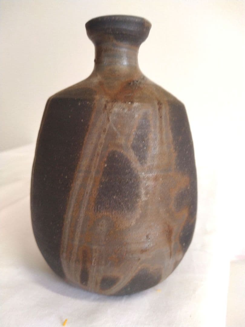 備前焼　若宮窯太田富夫（伝統工芸士）作　青備前徳利