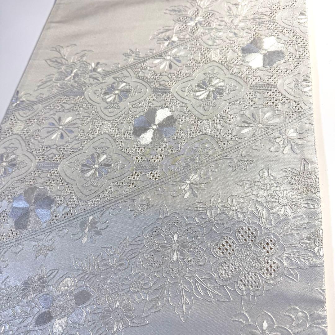 5k2795 袋帯　絹　中国三大刺繍　蘇州　汕頭　相良　刺繍　正倉院文様　華文