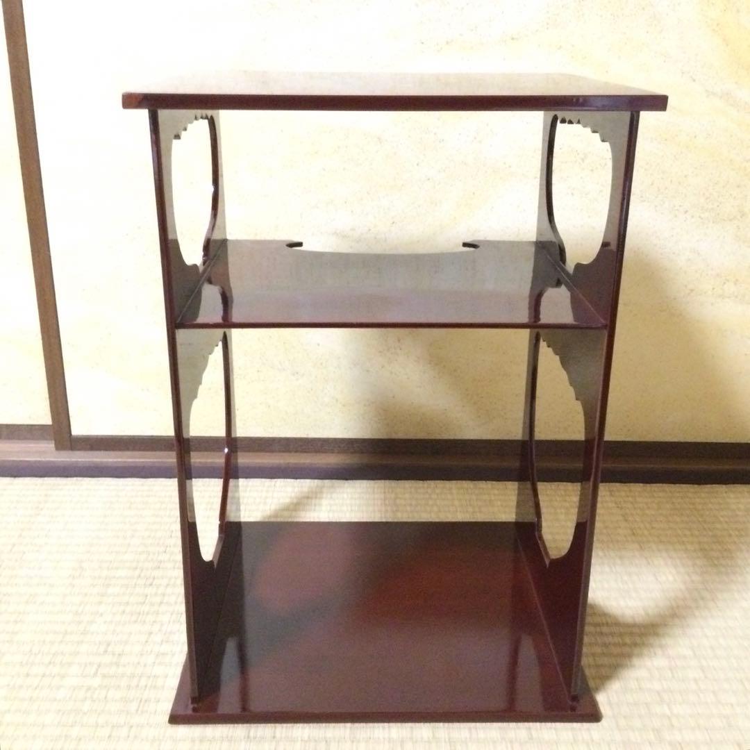 茶道具 水指棚 宗桂箱書 溜塗 茶棚 外箱付 L305