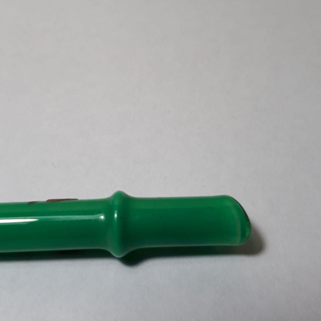 古美術　ガラス簪　「竹に雀」