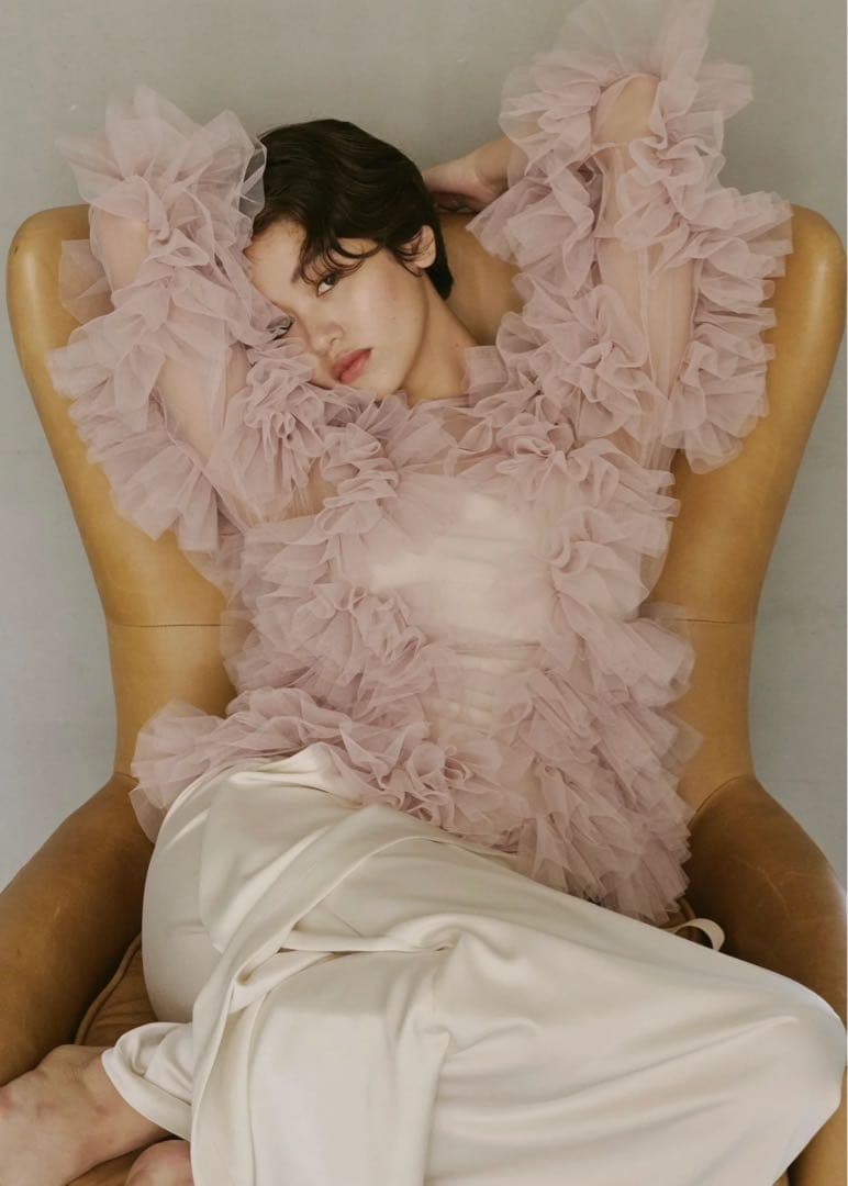 NOTRE emor tulle veil tops ピンク