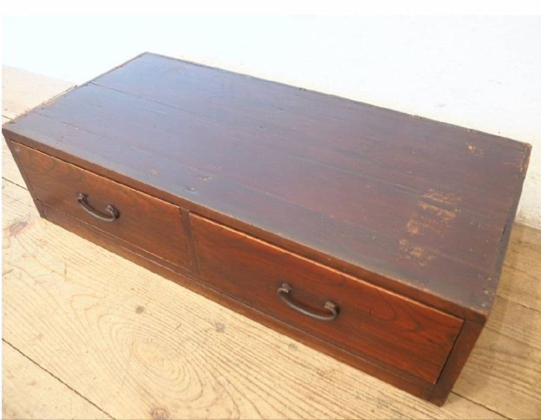 1083 アンティーク　前欅の収納棚　引き出し　陳列台　展示台　置床　レトロ