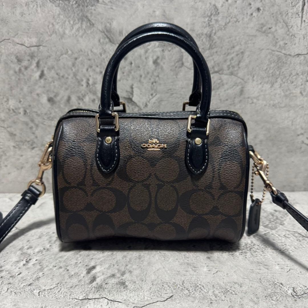 新品未使用✨️コーチ 2way ミニボストンバッグ ショルダー PVC レザー 黒