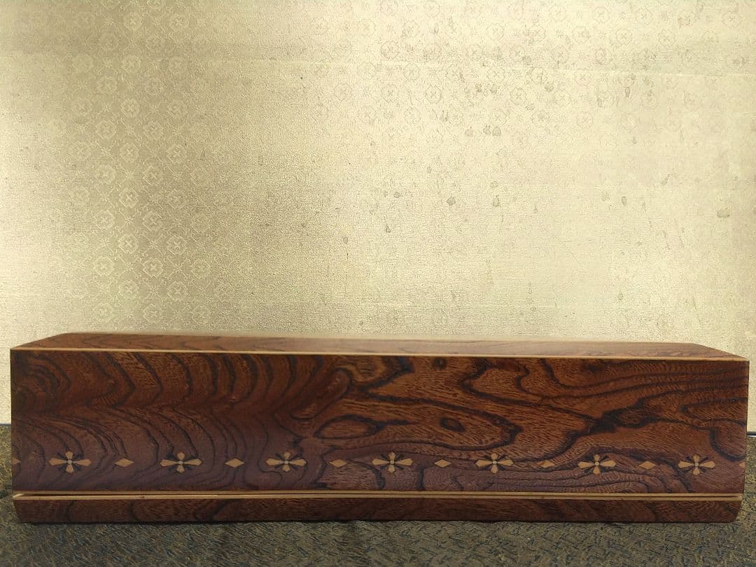 【お値下げしました！】欅造　木象嵌　色紙箱　常信