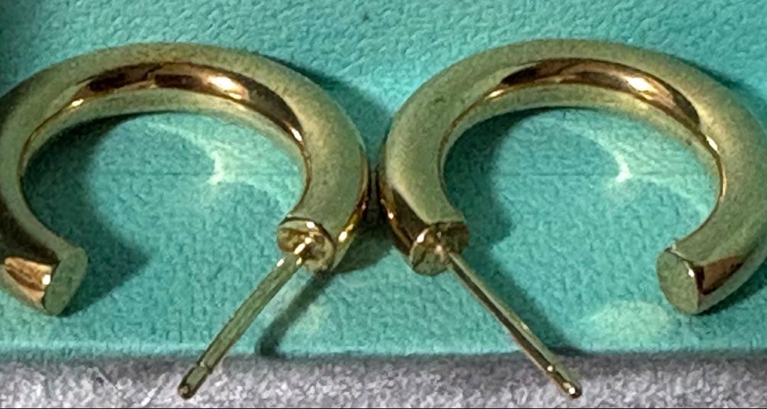 希少 美品 Tiffany&Co. ティファニー フープ ピアス 750 K18