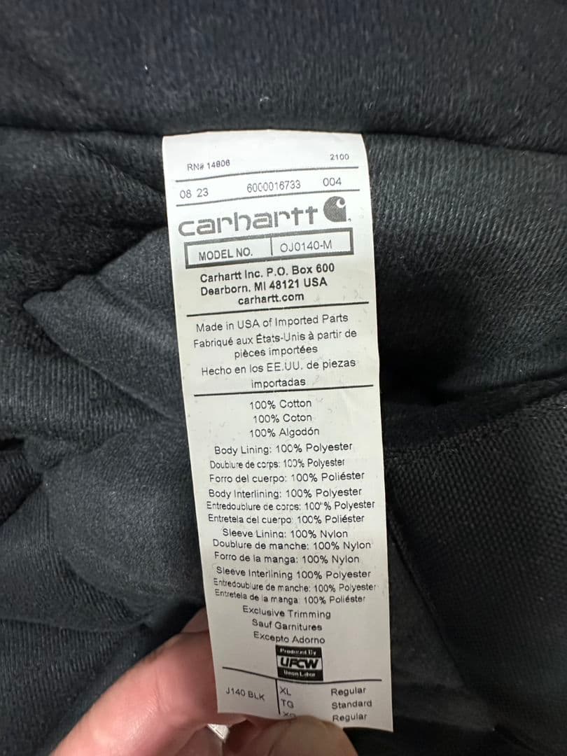 carhartt ブラックジャケット XL ルーズフィット