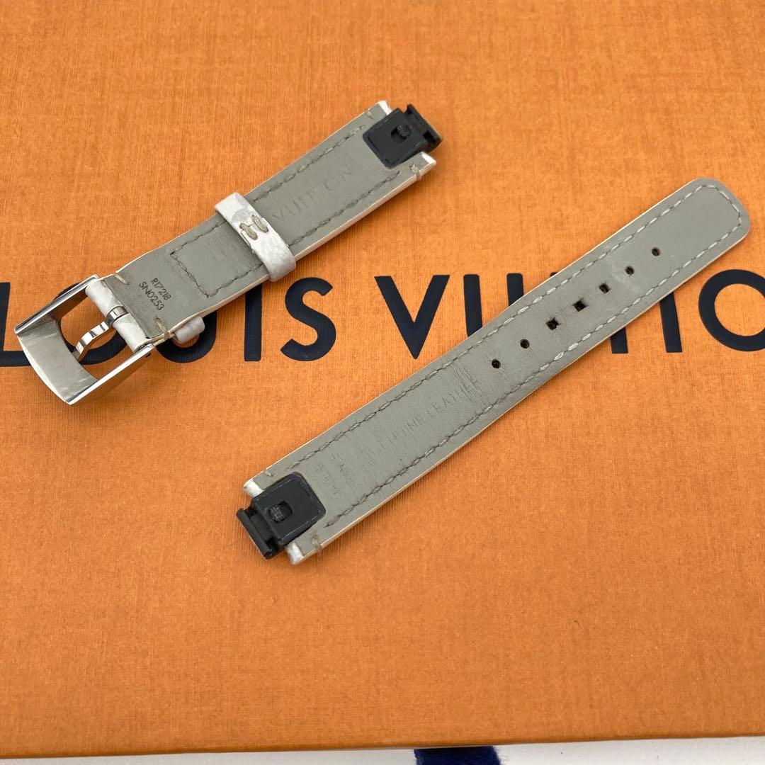 ルイヴィトン タンブール ベルト モノグラム ワンタッチ ホワイト グレー