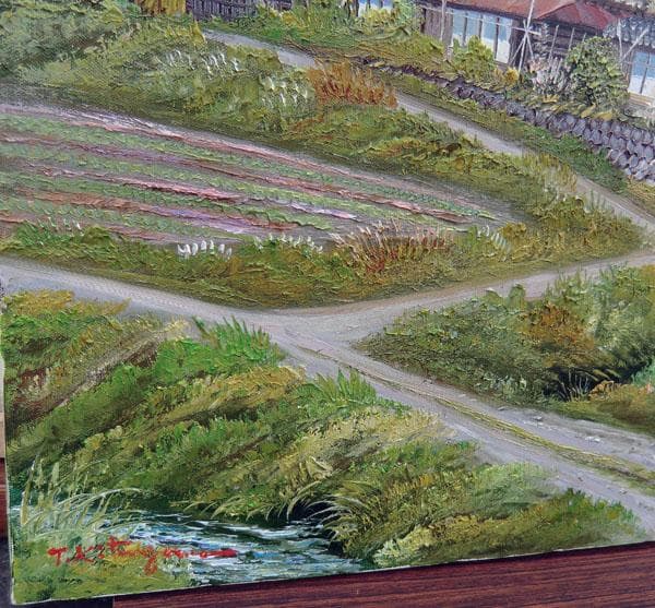 真作保証　北川照生　安曇野の山郷　F20