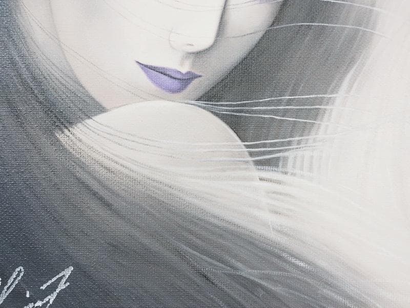 油彩 人物 　鶴田一郎「美人画」 サインF6サイズ額装済み 肉筆手描き