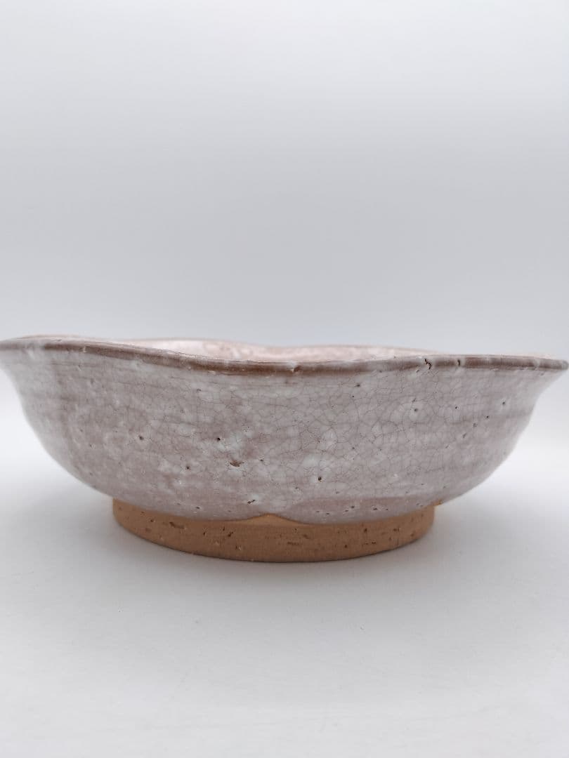 c669 菓子器 萩 六角刷毛目 岡田裕 木箱 茶道具 古物