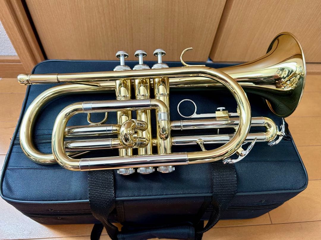 美品　コルネット　セミハードケース　マウスピース　トランペットの小型