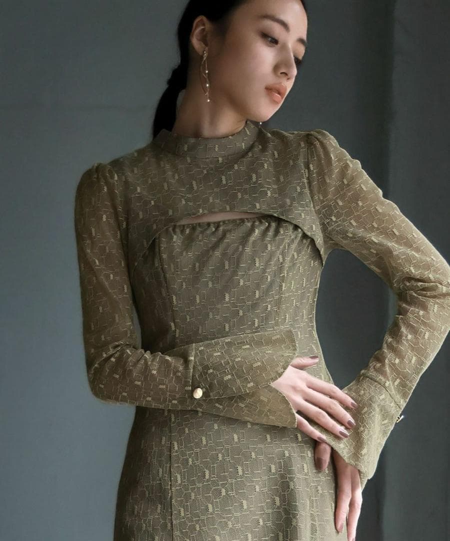 美品 ANDRESD アンドレスド バックオープンジオメトリック L 大きい