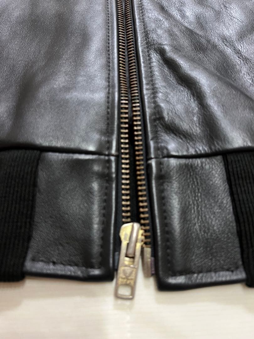 VANSON レザージャケット TJV バンソン青　黒 サイズ36 Sサイズ相当