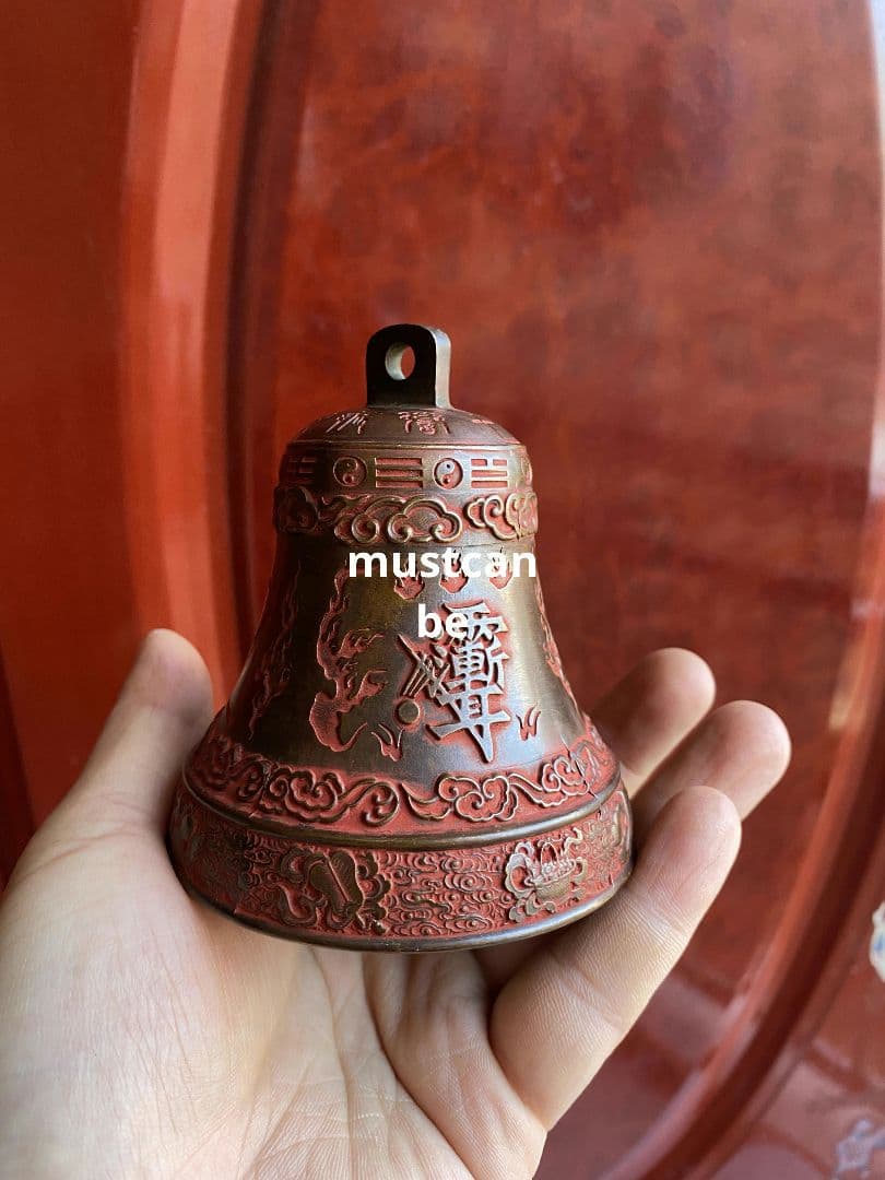 銅製 雨漸耳紫微諱八卦鈴 八卦太極鈴 鎮宅辟邪 開運 風水 招財 置物 工芸品