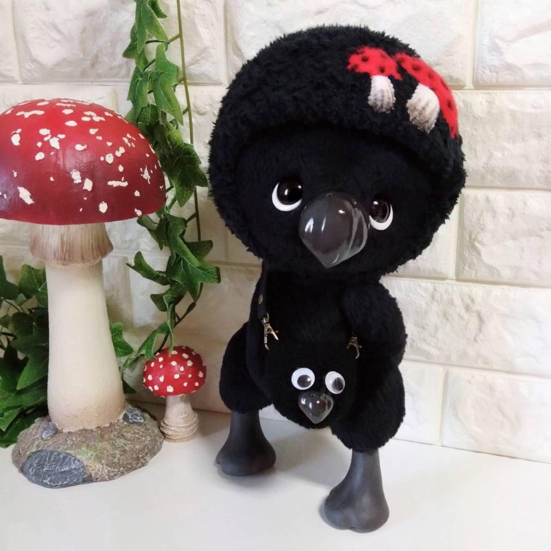 ぬいぐるみ✽アートドール✽カラスのかーくん✽手足可動✽デラックスサイズ