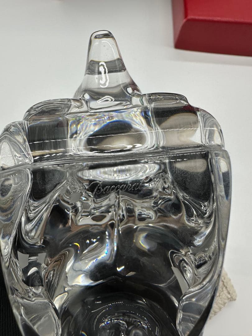 バカラ フィギュリン ベア クマ そり滑り オブジェ 置物 クリスマス