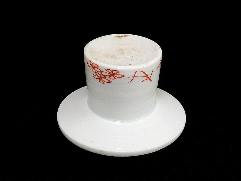 古伊万里　染錦　流水に梅の図　盃台　D194AS-BTs