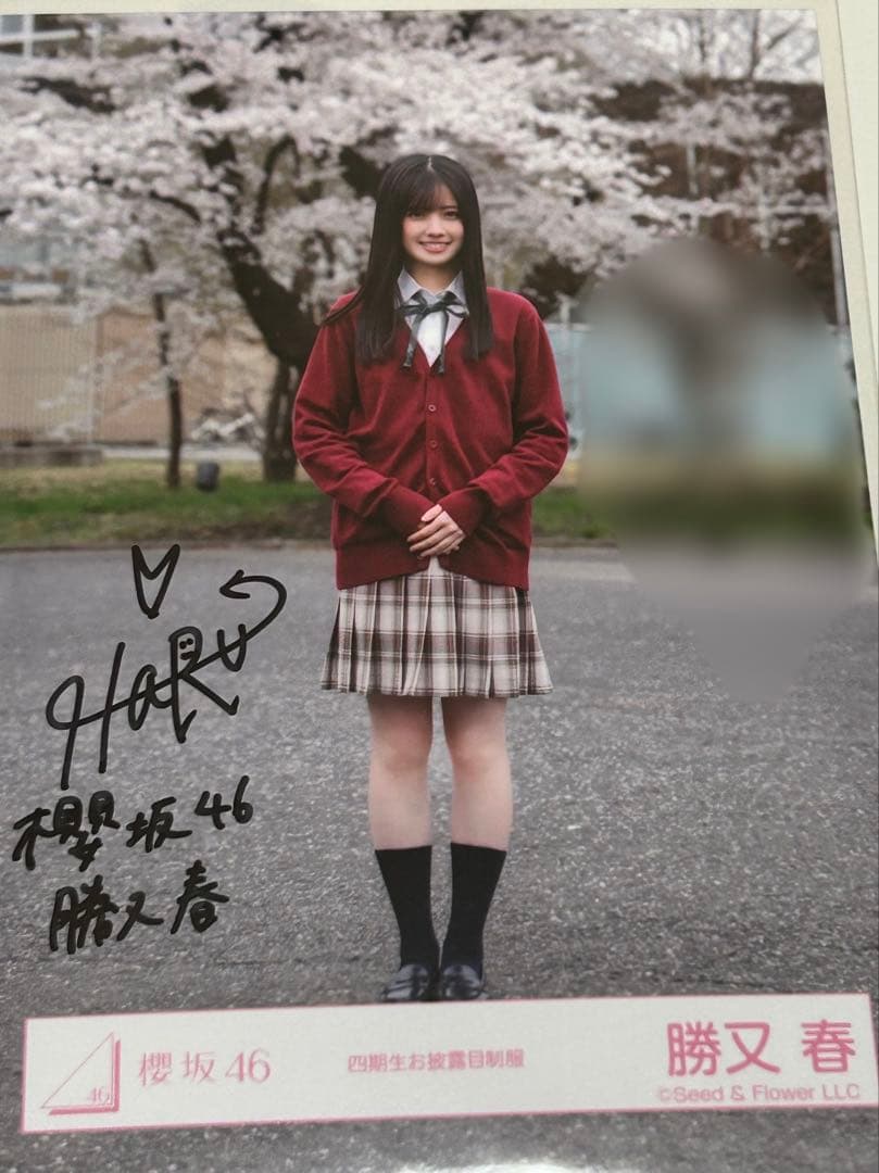 櫻坂46 勝又春 四期生お披露目制服 直筆サイン コンプウエハースノーマルセット