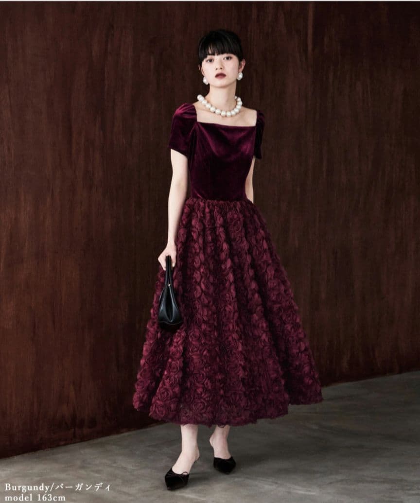 結婚式二次会パーティドレス バーガンディ ワインレッド オケージョン 新年会
