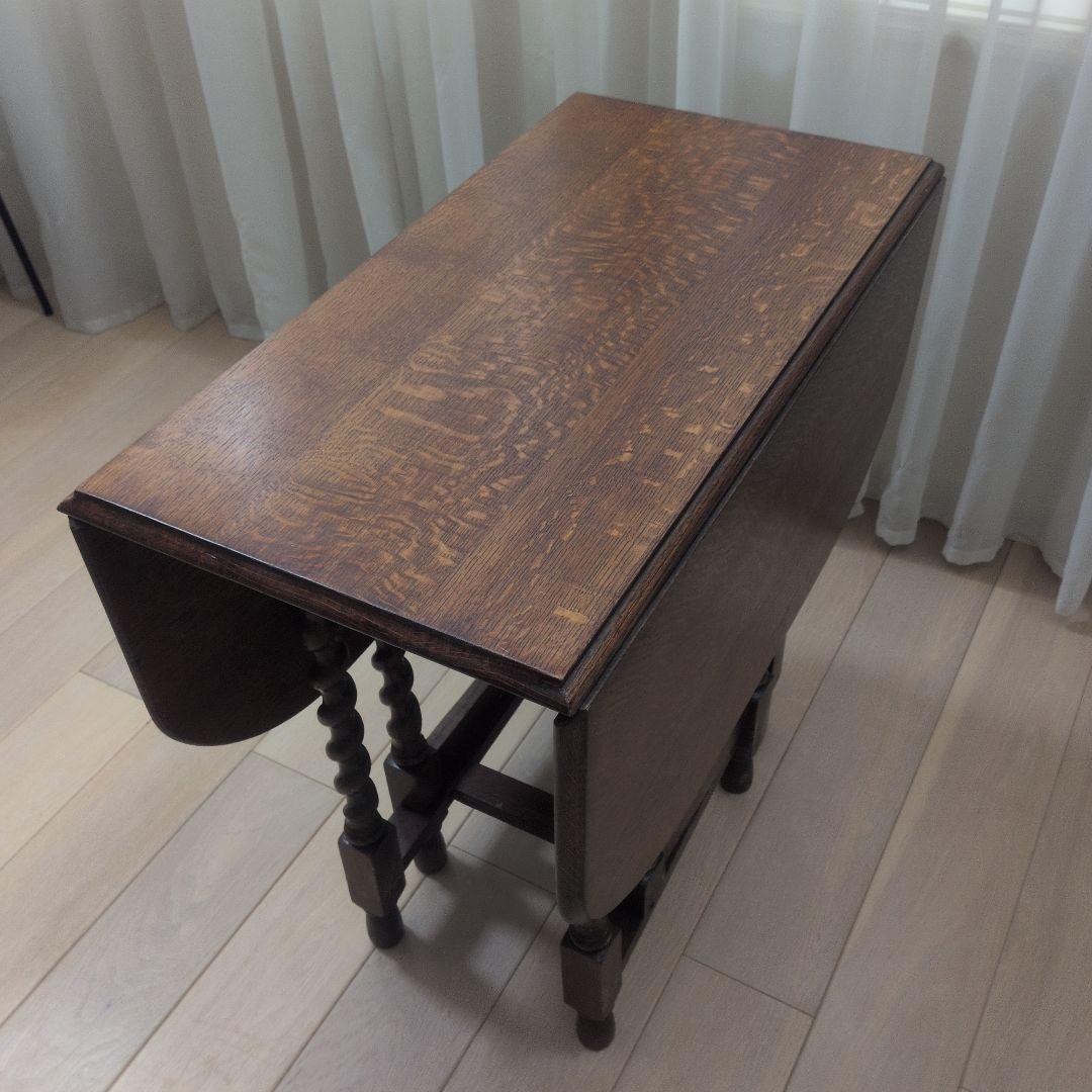 イギリスアンティーク　ゲートレッグテーブル　ダイニングテーブル　ツイストレッグ