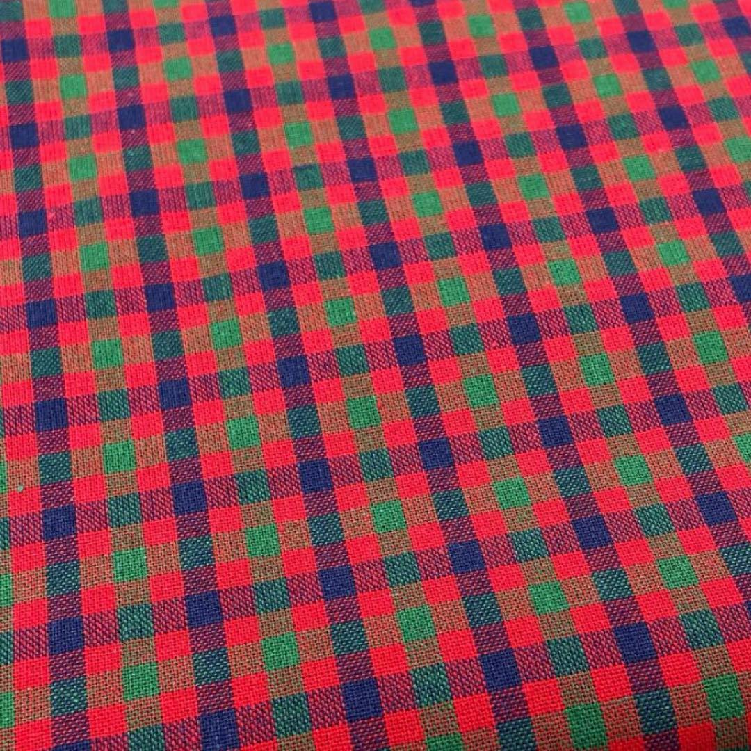 1324.カフェマット50×71 ファミリアのようなチェック　ハンドメイド犬