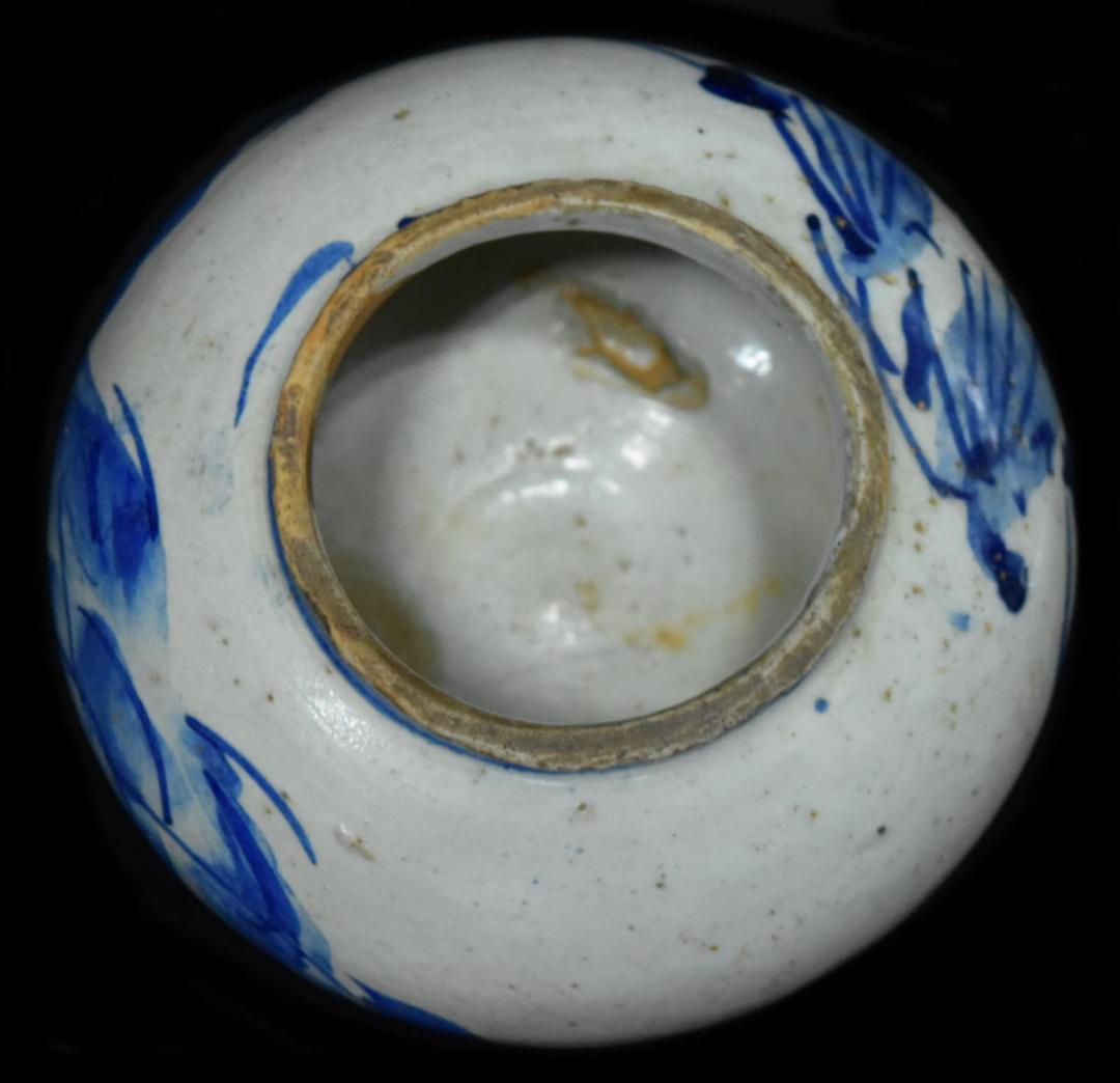 李朝小壺 江戸期 染付 朝鮮 韓国 茶道具 水指 焼物 入手困難WWTT119