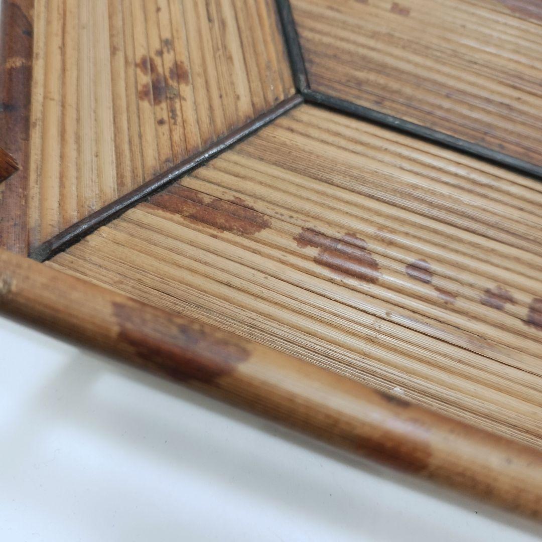 Y179 煎茶道具 紅斑竹 網代網 六角煎茶盆 茶盆　ma　の