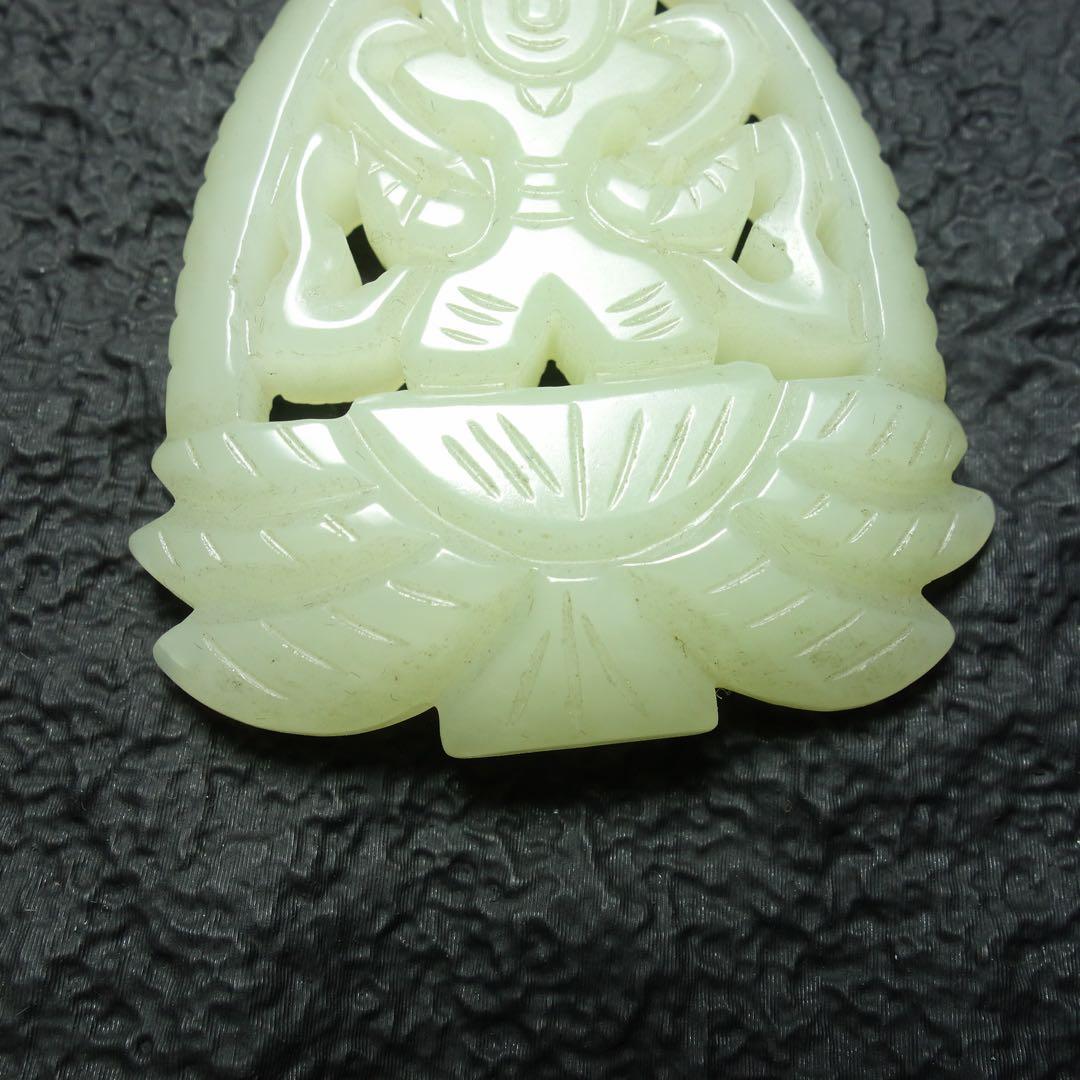 清時代 和田玉 玉牌 古玉 中国美術 天然石 彫刻 時代物 C1A144