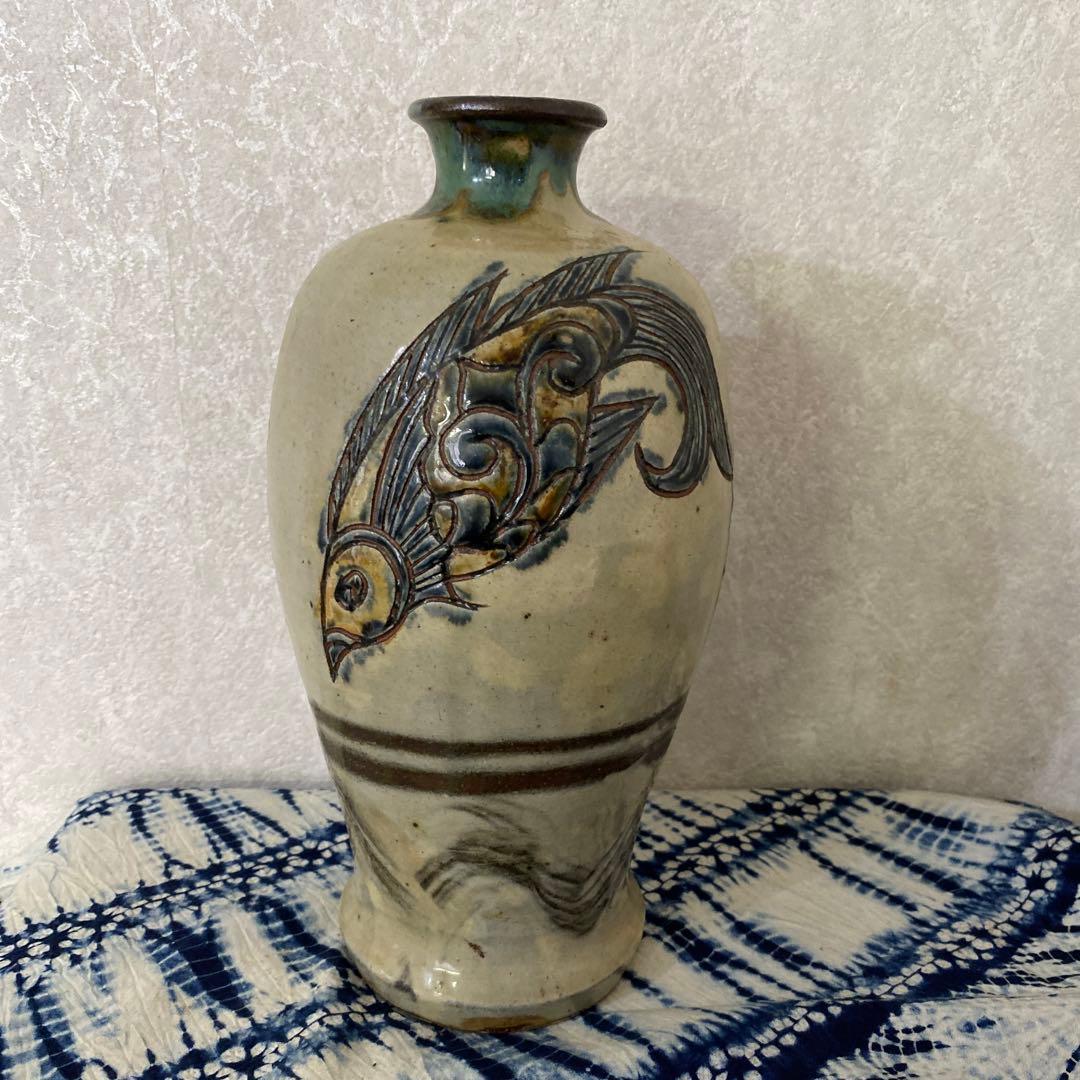 金城敏男　壺　人間国宝　金城次郎　琉球花瓶