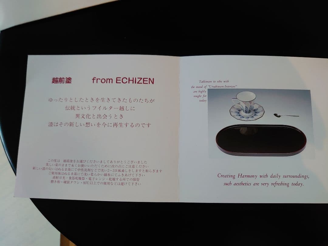 越前塗 粂治郎 漆器 円形膳 黒