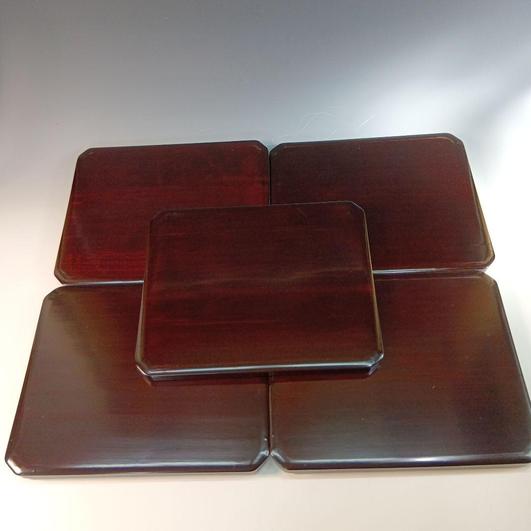 値下げ京都漆器　横長膳5枚　共箱