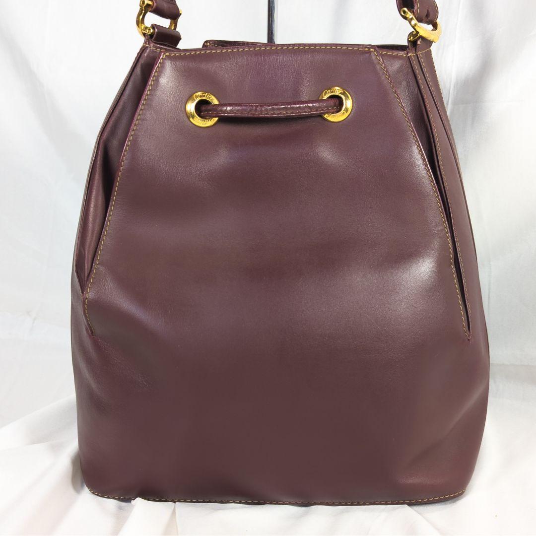 【美品】 カルティエ 巾着バッグ マストライン ワンショルダー カード 保存袋付