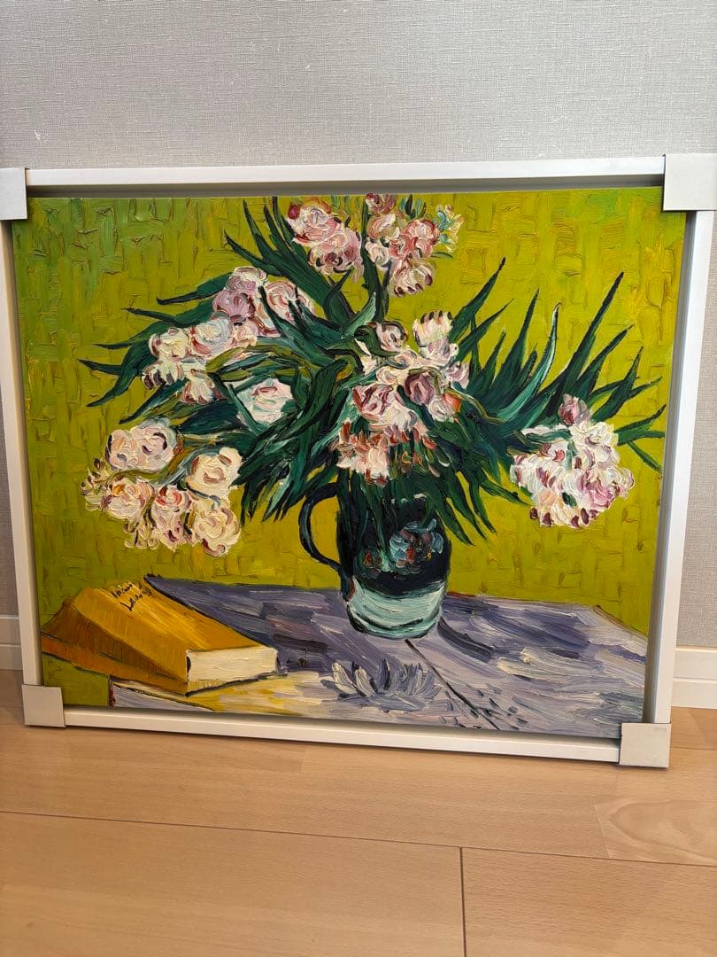 花瓶の花 油彩額縁 約50cm x 60cm