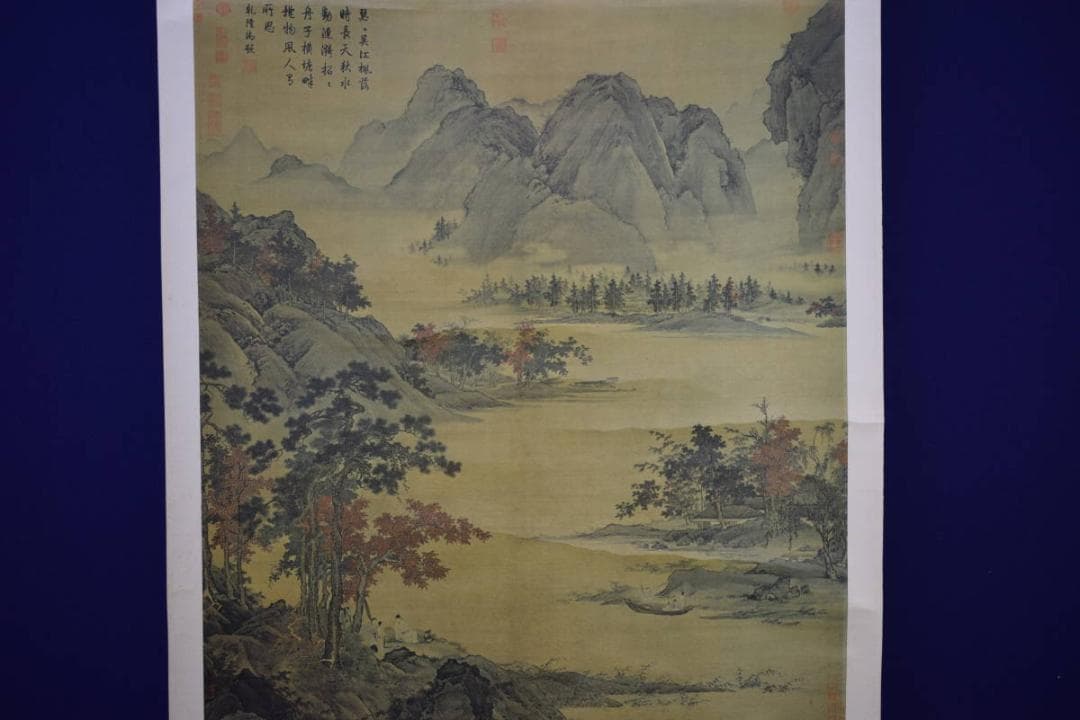 複製/不詳/山水人物図/工芸/布袋屋掛軸HE-796