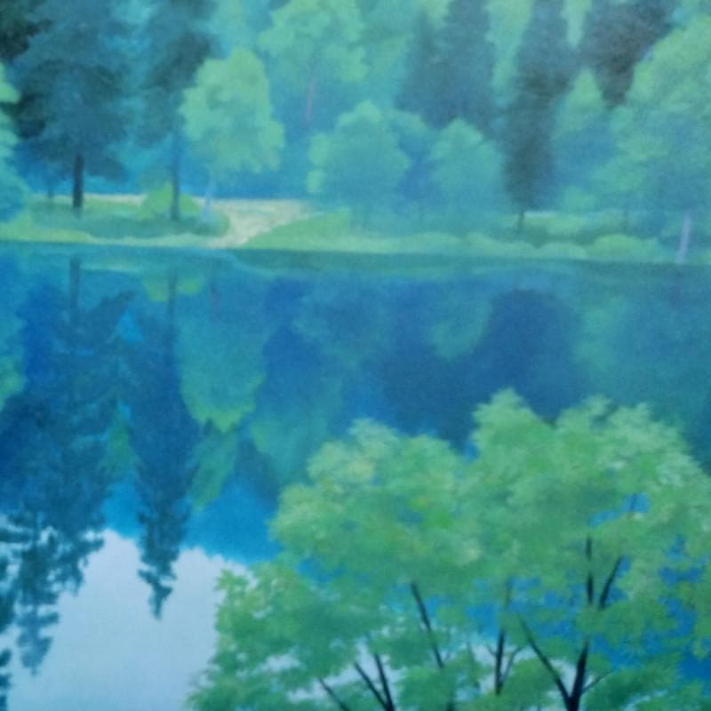 ☆東山魁夷☆「山湖澄む」300限定　東山すみ承認・認定書　文化勲章　複製画