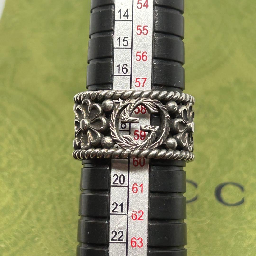 グッチ　GUCCI 指輪　リング　ハイブランド　19号　ワイド　フラワー