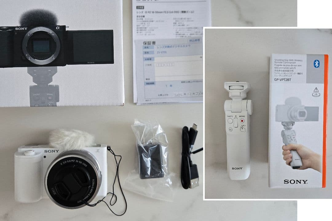 SONY ZV-E10 ホワイト カメラ本体&レンズ&グリップ