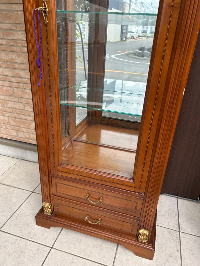 アンティーク　ヴィンテージ　ガラスキャビネット　ディスプレイ　食器棚