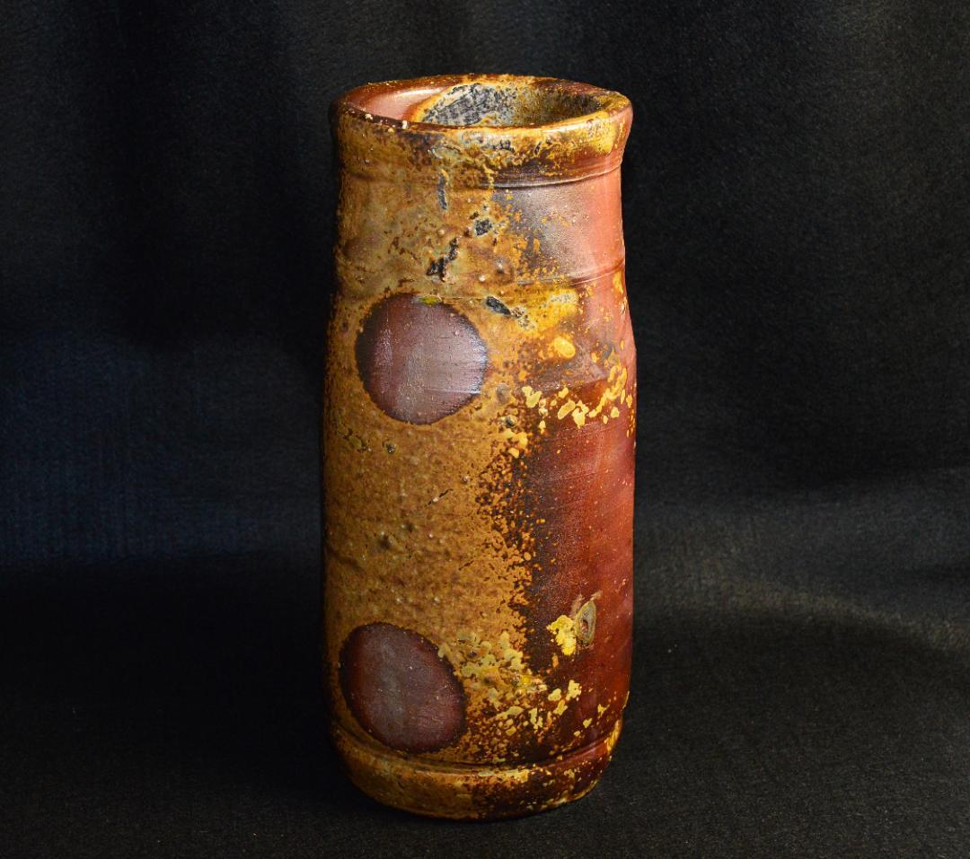 専用【最上位作】人間国宝 藤原啓 　牡丹餅窯変花入　M227