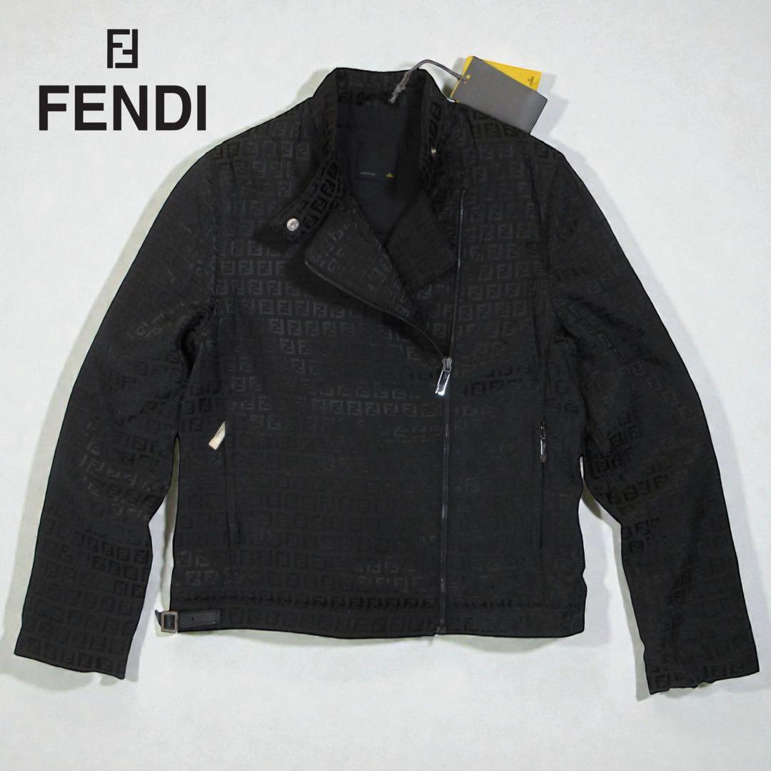 新品! FENDI フェンディ ズッカ柄 パディングライダースジャケット 42
