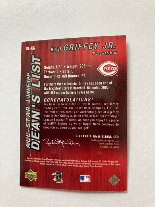 値下げ　メジャーリーグ　ケングリフィーJr. ジャージカード