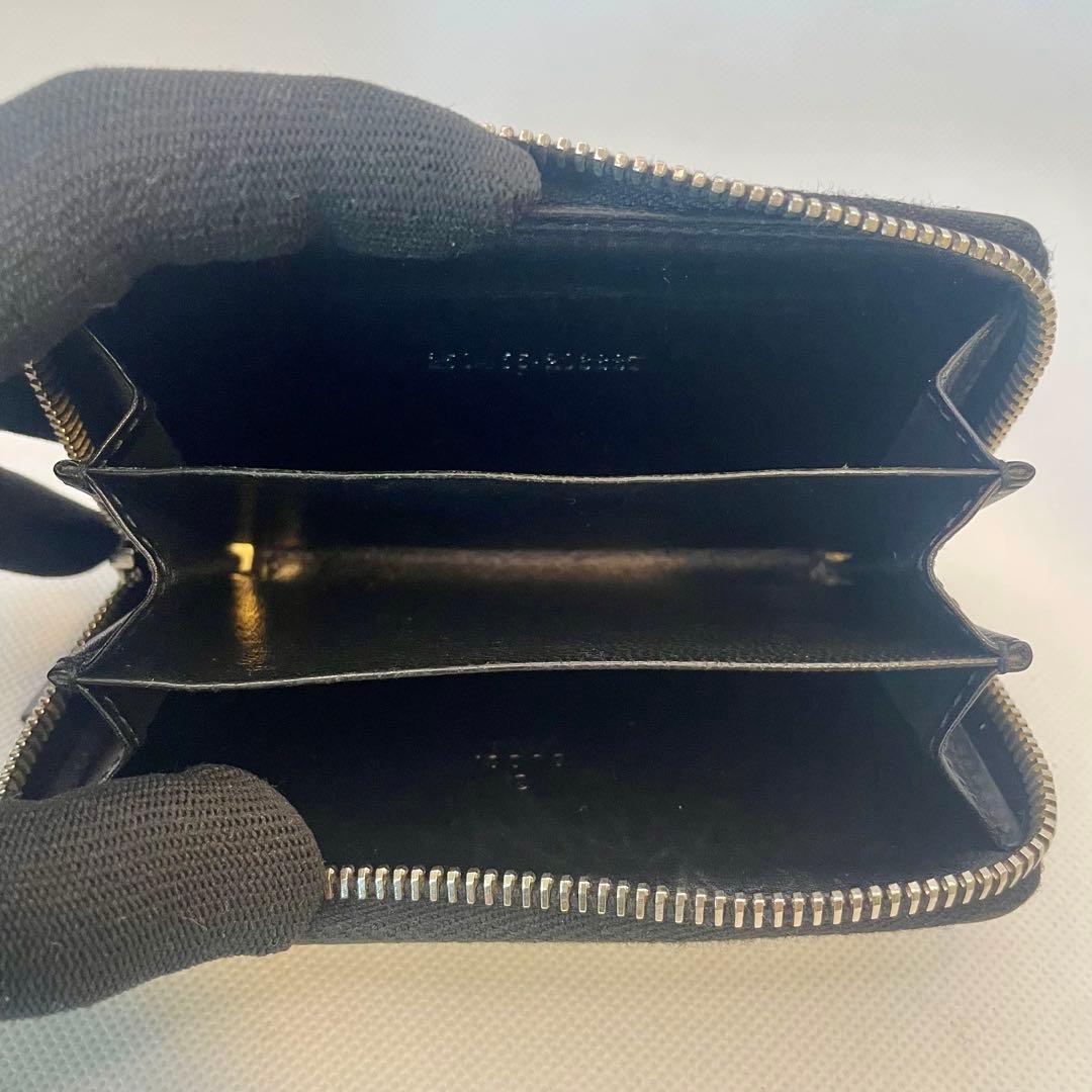 GUCCI 財布 黒 レザー ディアマンテ ケース コンパクトウォレット