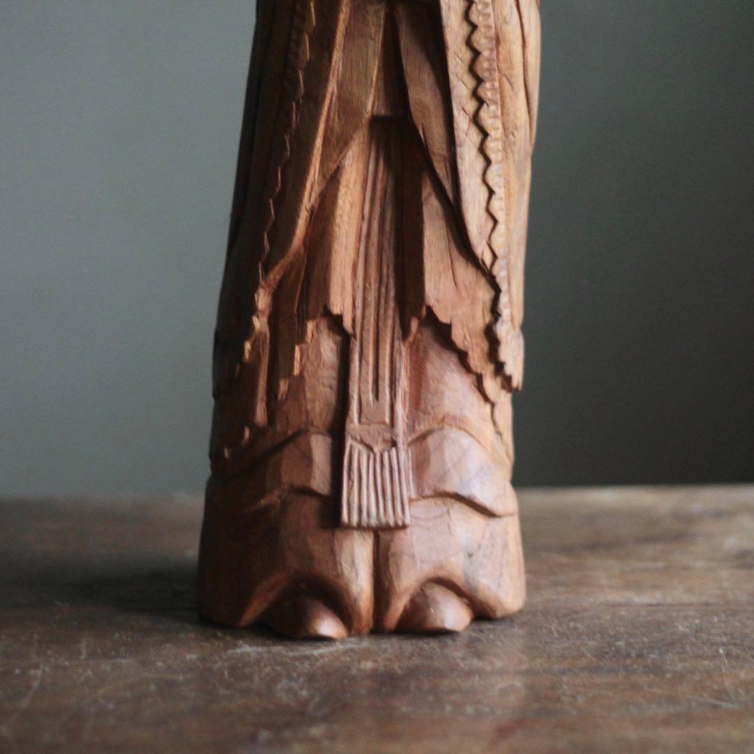 木彫 祈りの像 古道具 民衆仏 アンティーク オブジェ アイヌ？