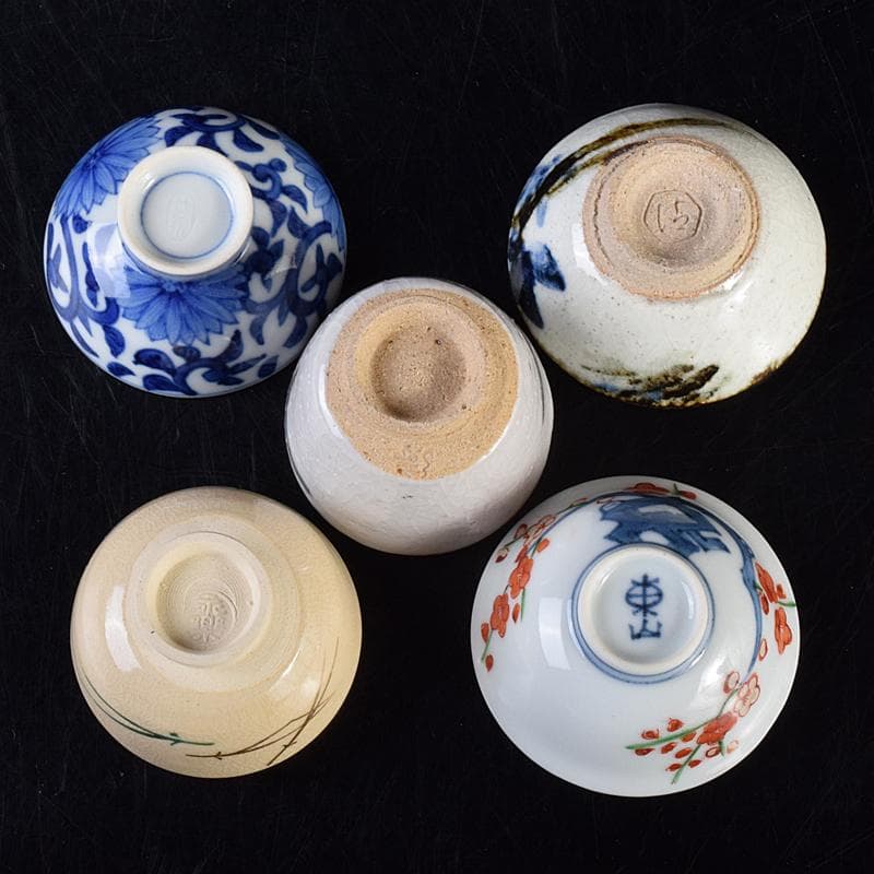 五名工　清水六兵衛　永楽善五郎　平安三浦竹泉　寄せ盃　五客　共箱　M　R7801