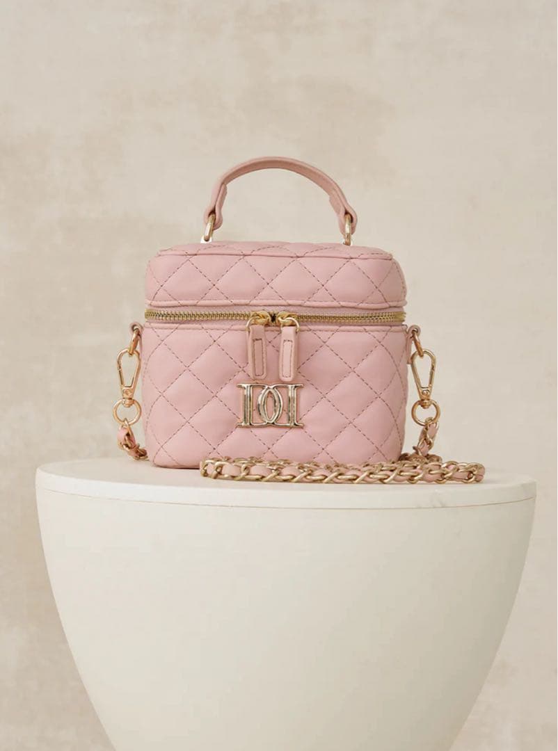 ダーリッチ 【ゴールドパーツ】キルティングスクエアミニバッグ PNK