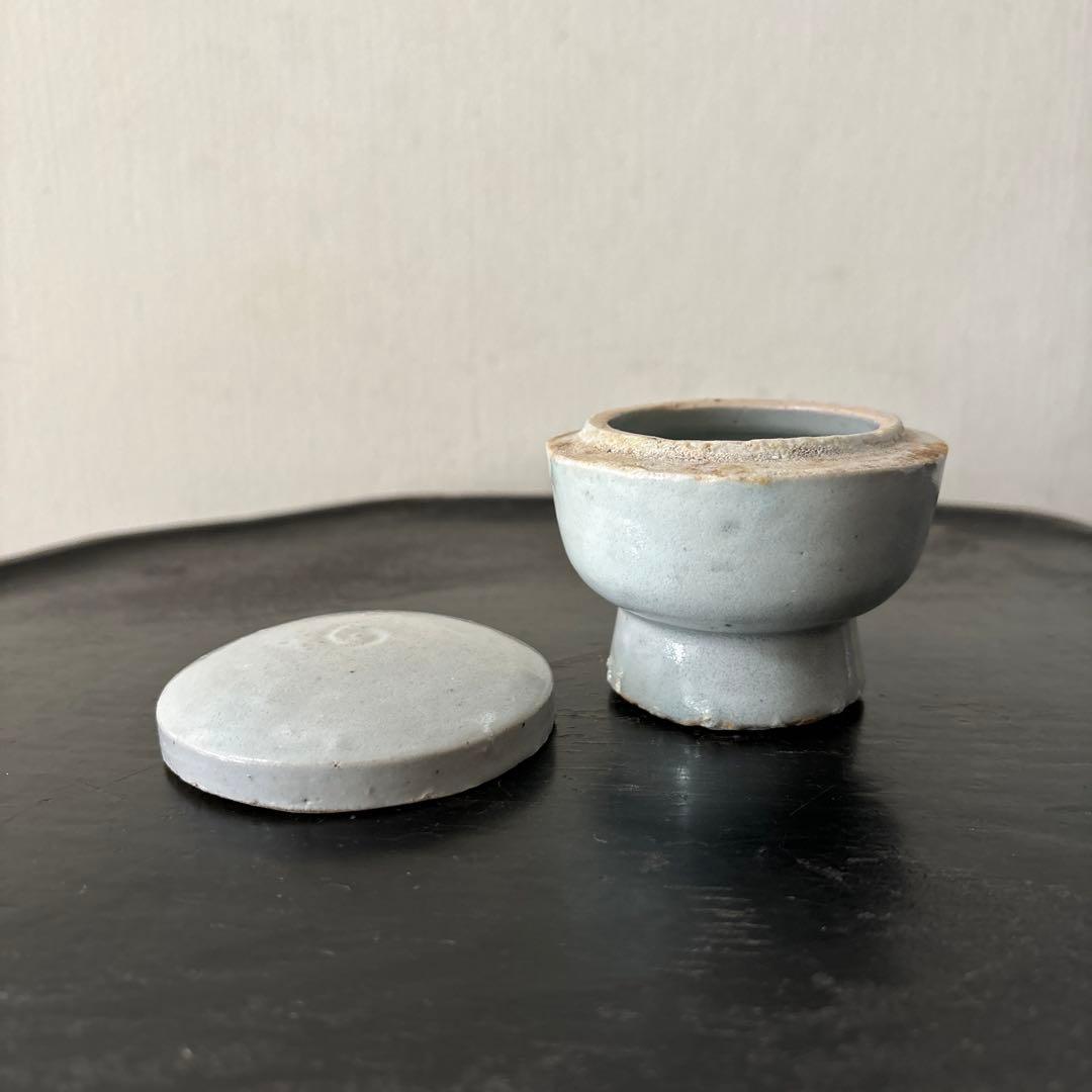 李朝白磁盒子　朝鮮古美術　合子 蓋物　古道具　アンティーク　骨董　韓国古民芸