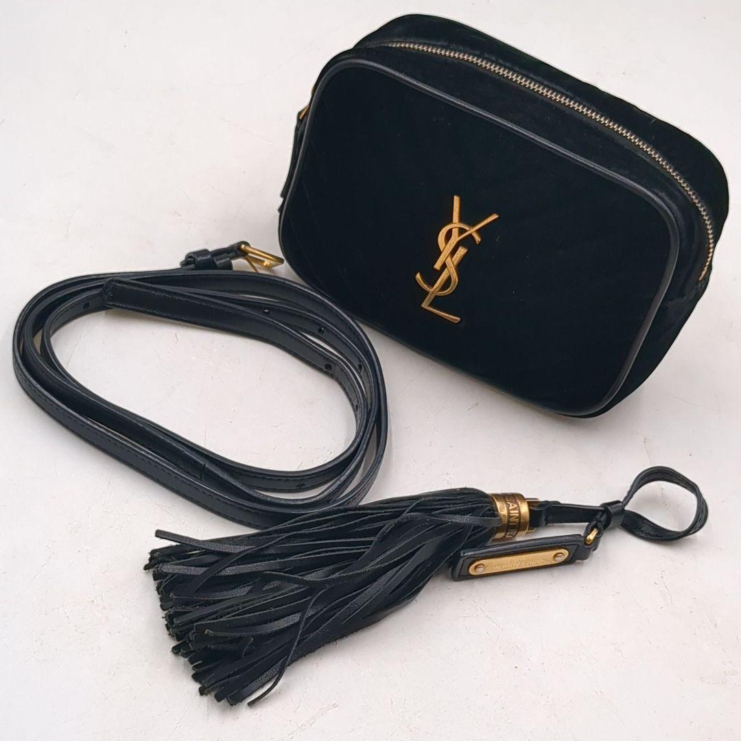 ★極美品 サンローラン ルー ショルダー ベルトバッグ キルティング ベルベット