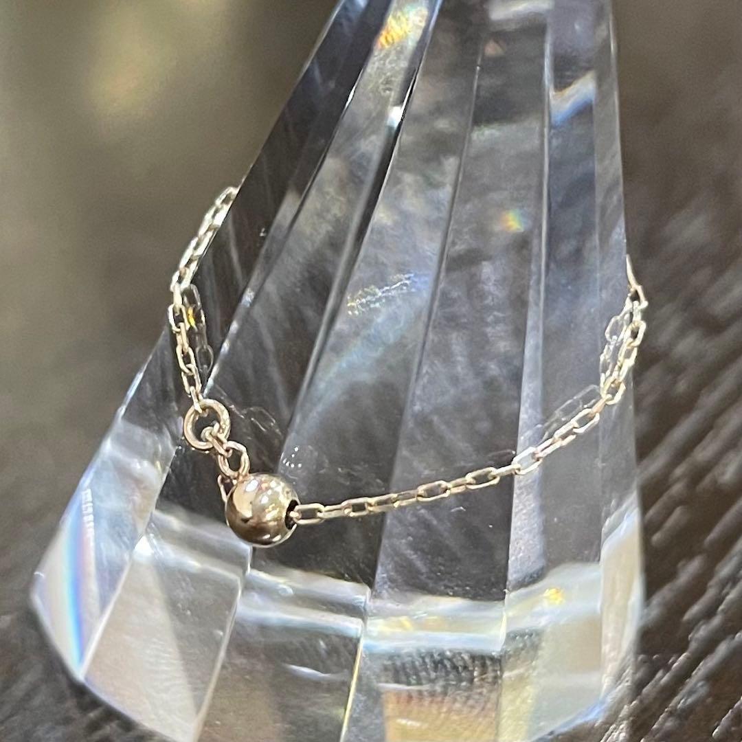 K10金　サイズ調整可能　チェーン　リング　,21g