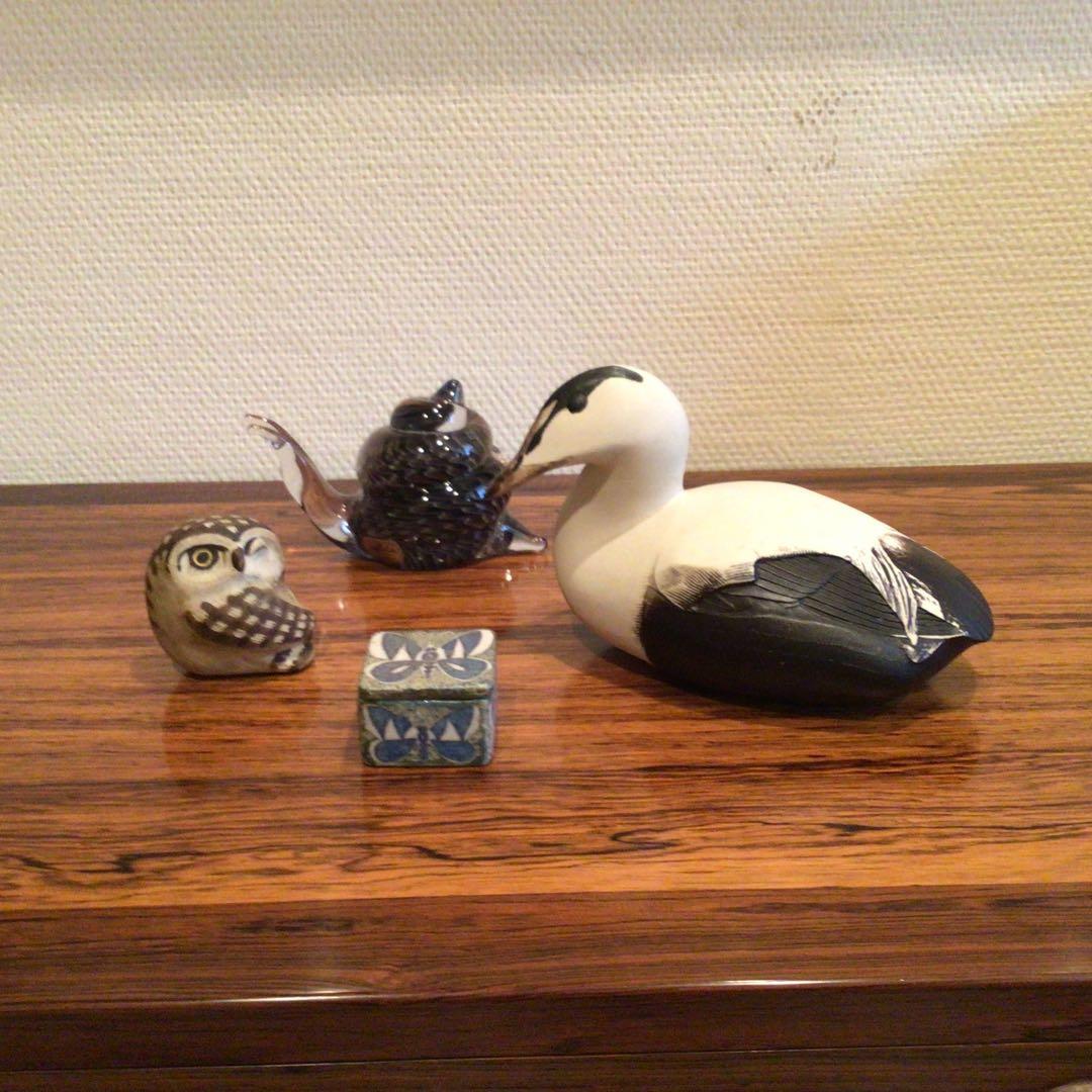 グスタフスベリ　ポール・ホフ作品　「水鳥」　ビンテージ希少品