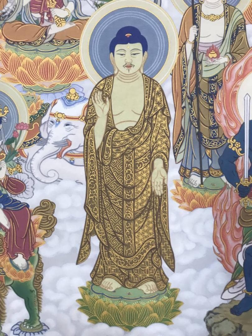 【真作】武藤紅雲/十三佛図/十三仏図/仏事掛/掛軸/名家伝来/AB-834